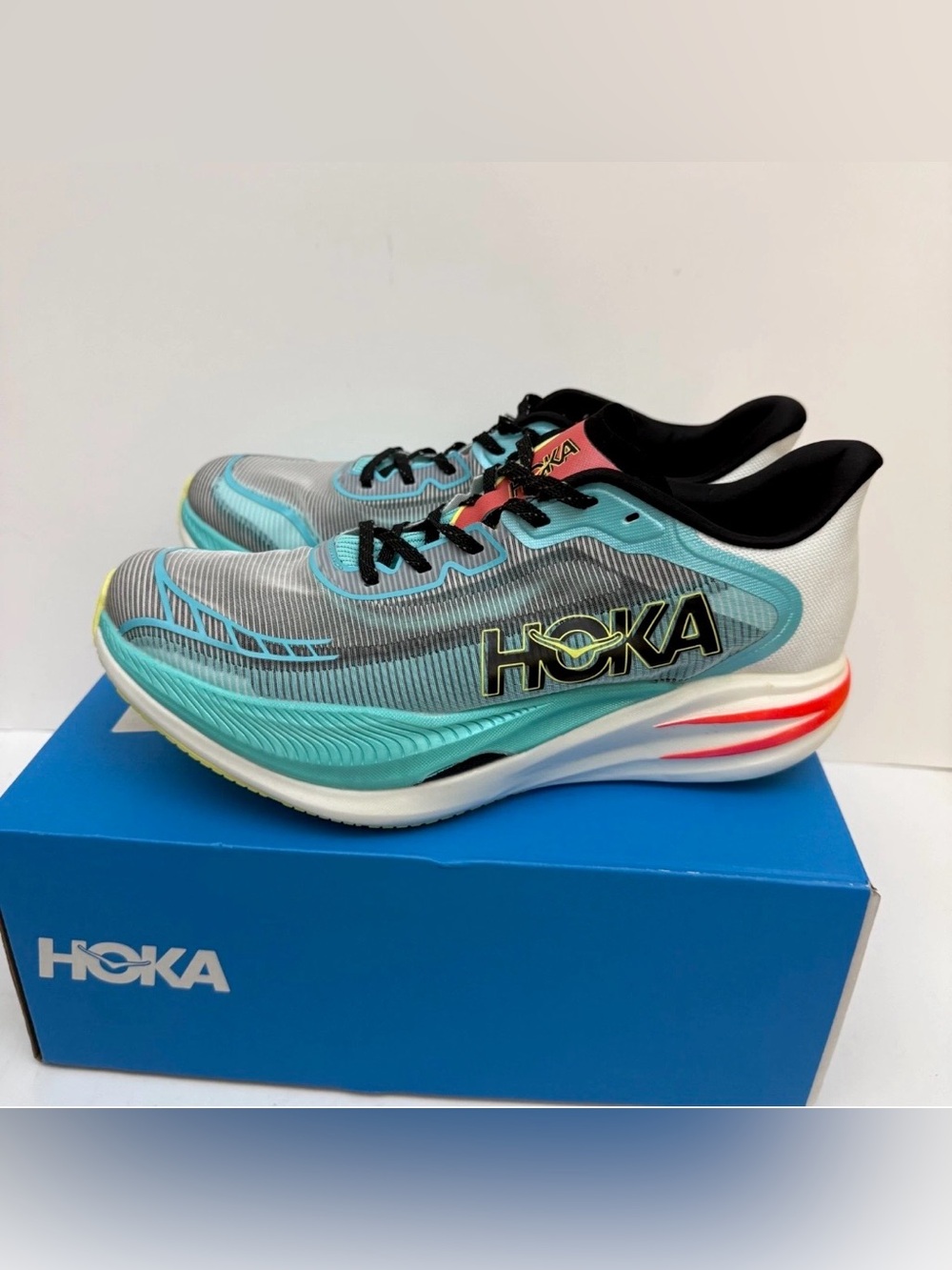 Hoka ONE ONE 🔥 Cielo X1 2.0 Frost Black Running Shoes 1162053 FLCK NEW - Picture 6 of 11